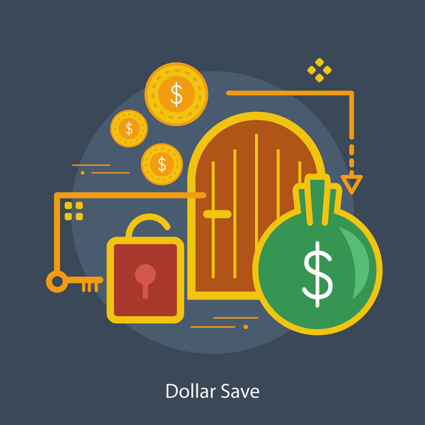 Dollar Save Conceptual Design vector
