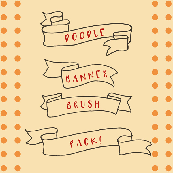 Doodle Banner photoshop brushes