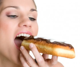 Eat chocolate woman Stock Photo 04