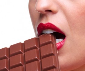 Eat chocolate woman Stock Photo 05