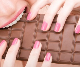 Eat chocolate woman Stock Photo 06