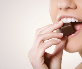 Eat chocolate woman Stock Photo 08