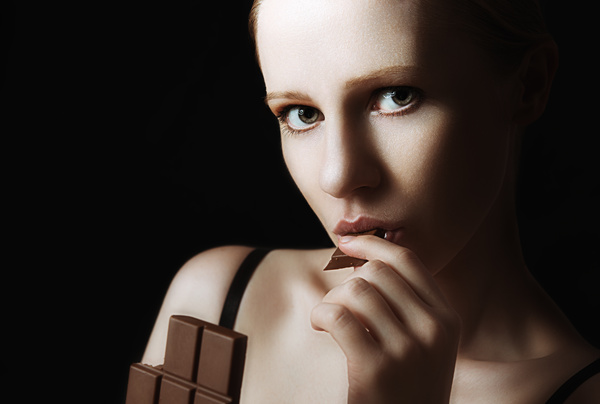 Eat chocolate woman Stock Photo 09
