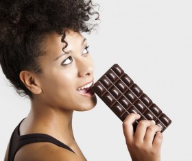 Eat chocolate woman Stock Photo 11