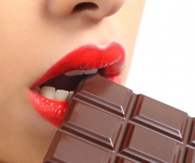 Eat chocolate woman Stock Photo 12