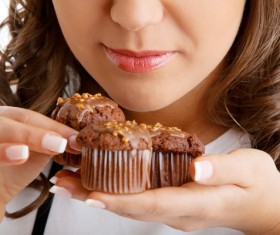 Eat chocolate woman Stock Photo 15