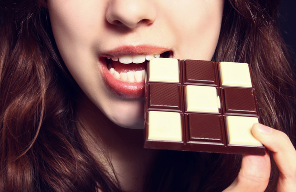 Eat chocolate woman Stock Photo 16
