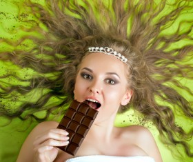 Eat chocolate woman Stock Photo 19