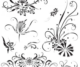 Elegant floral ornaments vector