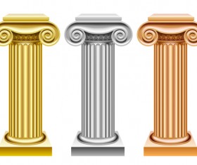 European style architecture columns vector material 02