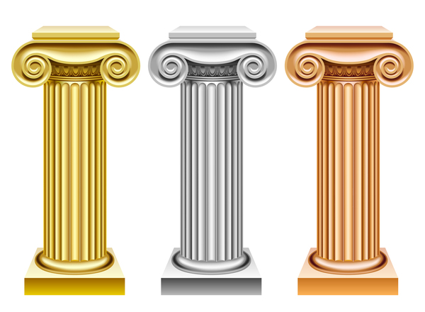 European style architecture columns vector material 02