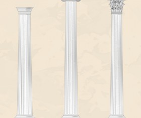 European style architecture columns vector material 03