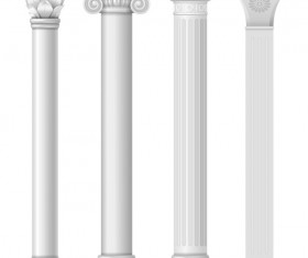 European style architecture columns vector material 04