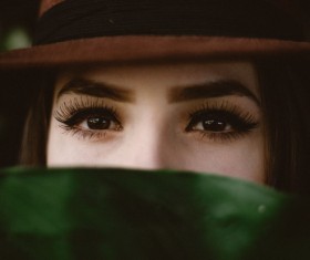 Exposing the eyes of the woman Stock Photo