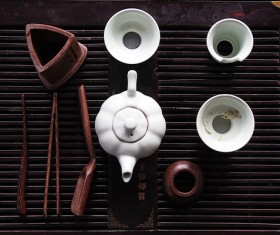 Exquisite tea set Stock Photo