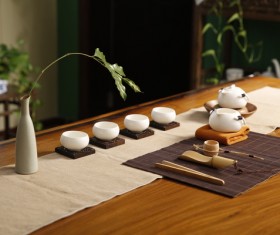 Exquisite unique tea set Stock Photo