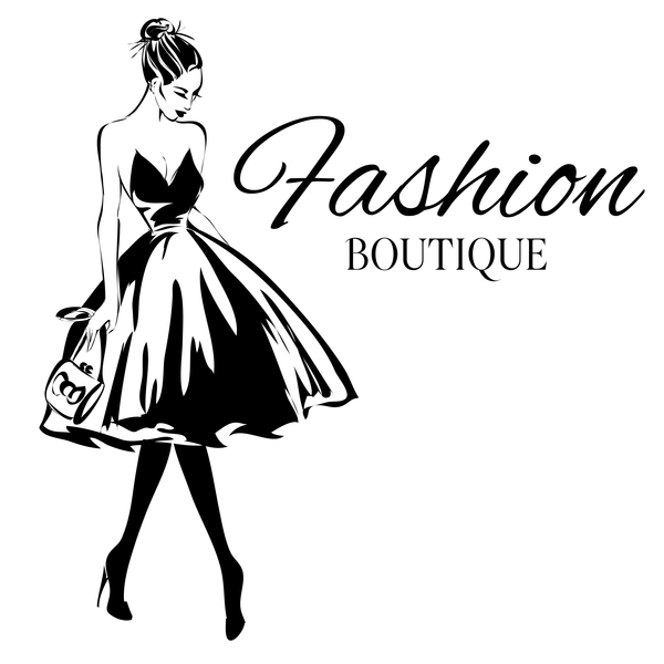 Fashion boutique background with beautiful girl vector 03