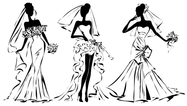 Fashion girls illustration vector set 01