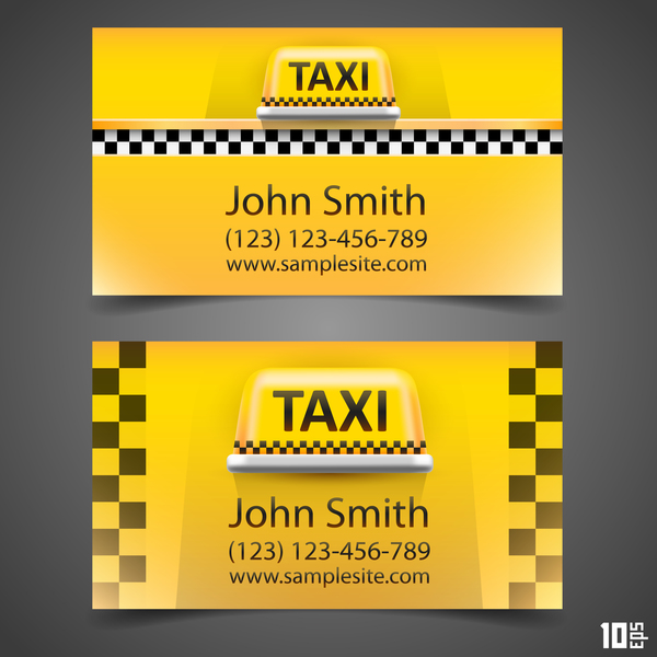 Fashion taxi business card vector