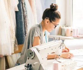 Female costume designer Stock Photo