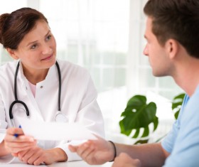 Female doctor and patient Stock Photo