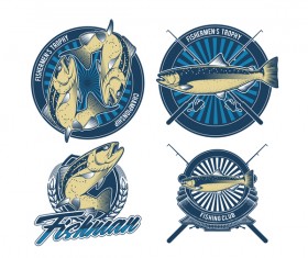 Fishermen trophy badge vector