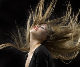 Flicking hair Stock Photo