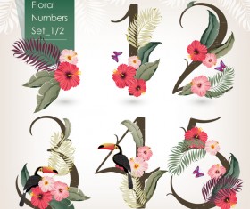 Floral number design vector