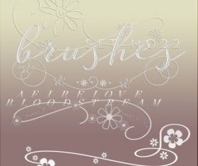 Flowers with lines photoshop brushes