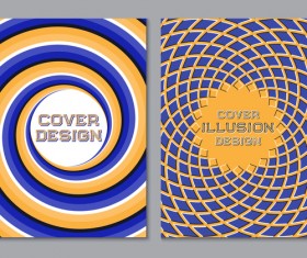 Flyer and brochure cover illusion design vector 02