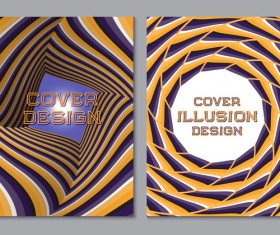 Flyer and brochure cover illusion design vector 03