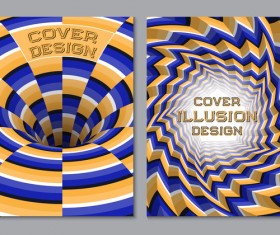 Flyer and brochure cover illusion design vector 04