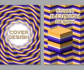 Flyer and brochure cover illusion design vector 05
