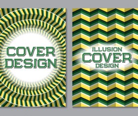 Flyer and brochure cover illusion design vector 06