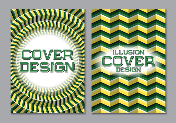 Flyer and brochure cover illusion design vector 06