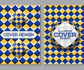 Flyer and brochure cover illusion design vector 07