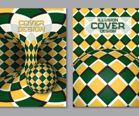 Flyer and brochure cover illusion design vector 08