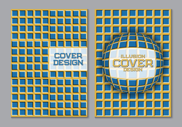 Flyer and brochure cover illusion design vector 09