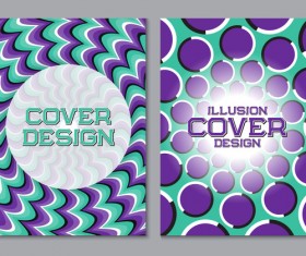 Flyer and brochure cover illusion design vector 10