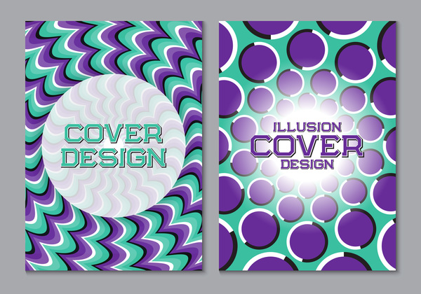 Flyer and brochure cover illusion design vector 10