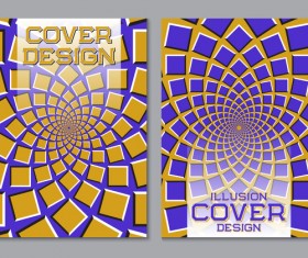 Flyer and brochure cover illusion design vector 11