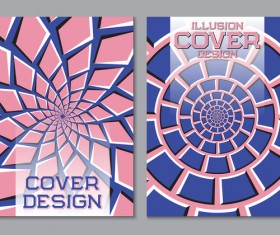 Flyer and brochure cover illusion design vector 12