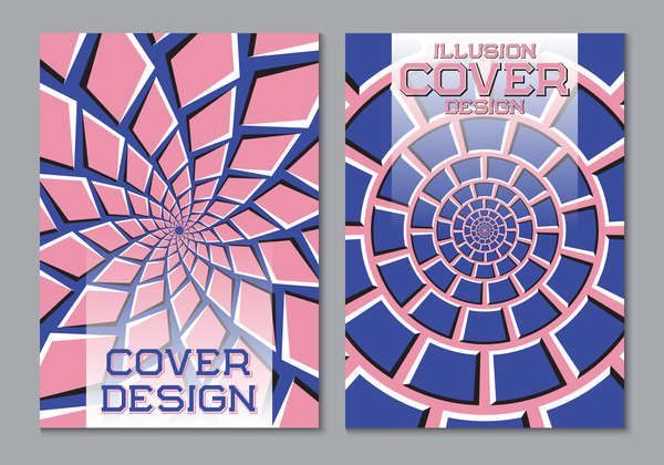 Flyer and brochure cover illusion design vector 12