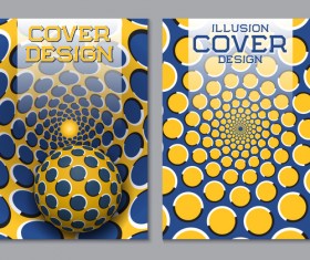 Flyer and brochure cover illusion design vector 13