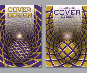 Flyer and brochure cover illusion design vector 14