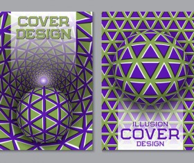 Flyer and brochure cover illusion design vector 15
