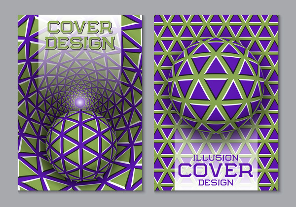 Flyer and brochure cover illusion design vector 15