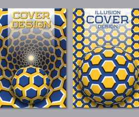 Flyer and brochure cover illusion design vector 16