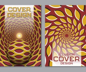 Flyer and brochure cover illusion design vector 17