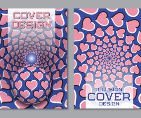 Flyer and brochure cover illusion design vector 18